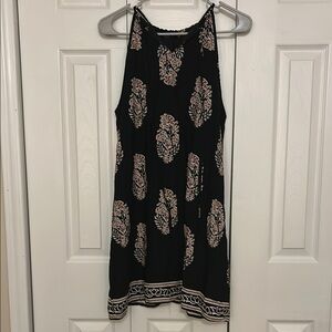 Elegant Black and Pink Patterned Dress